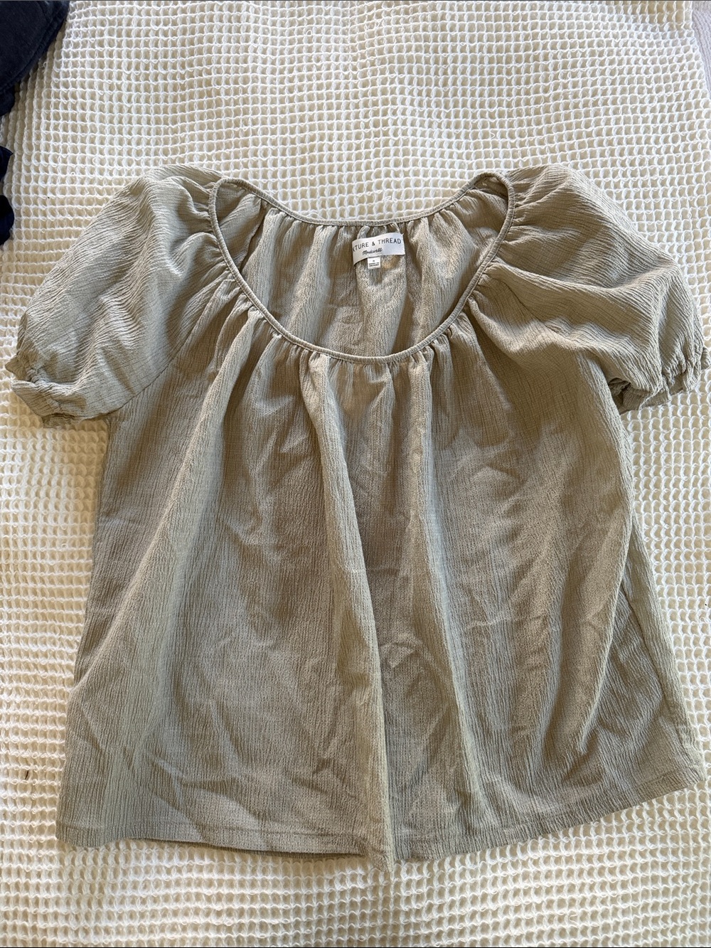 Madewell/Texture and Thread Light Green Short Sleeve Scoop Neck